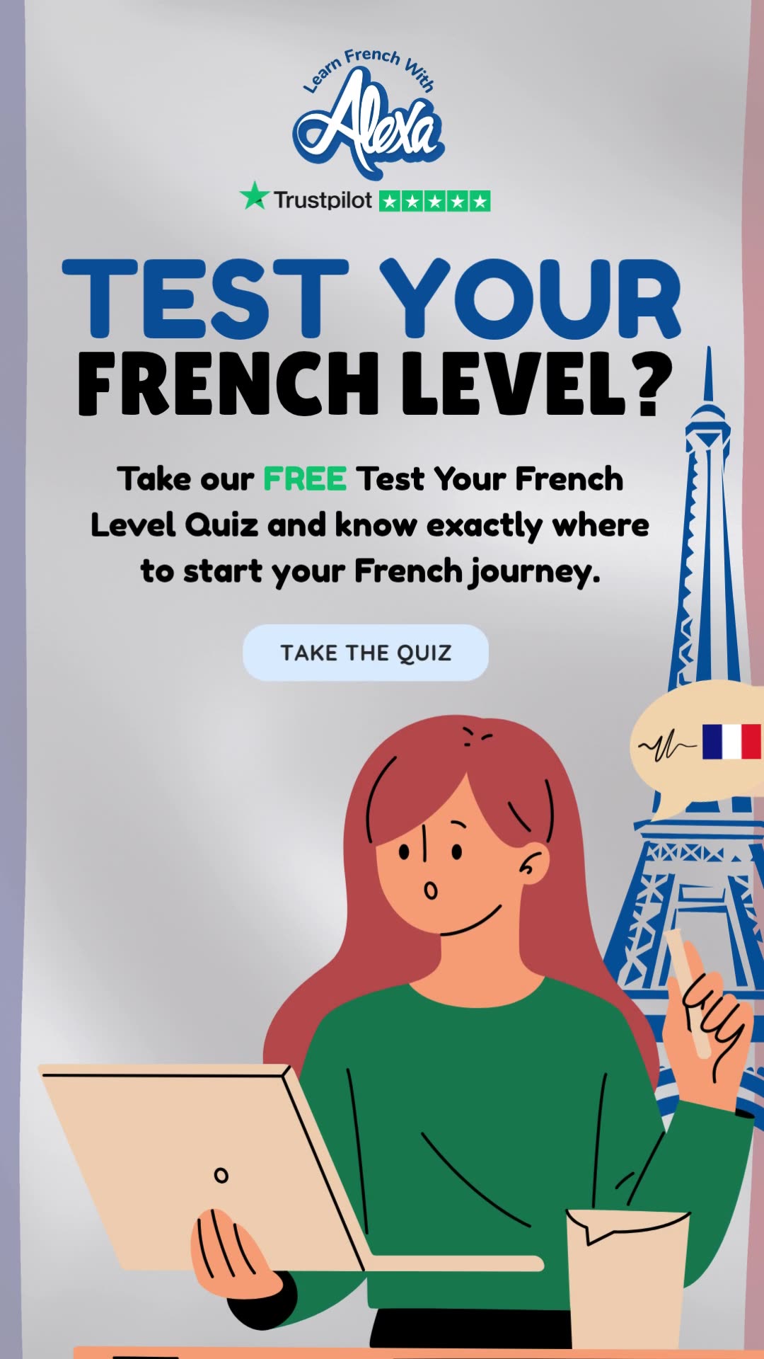 Learn French With Alexa Facebook ad from Mar 16, 2026