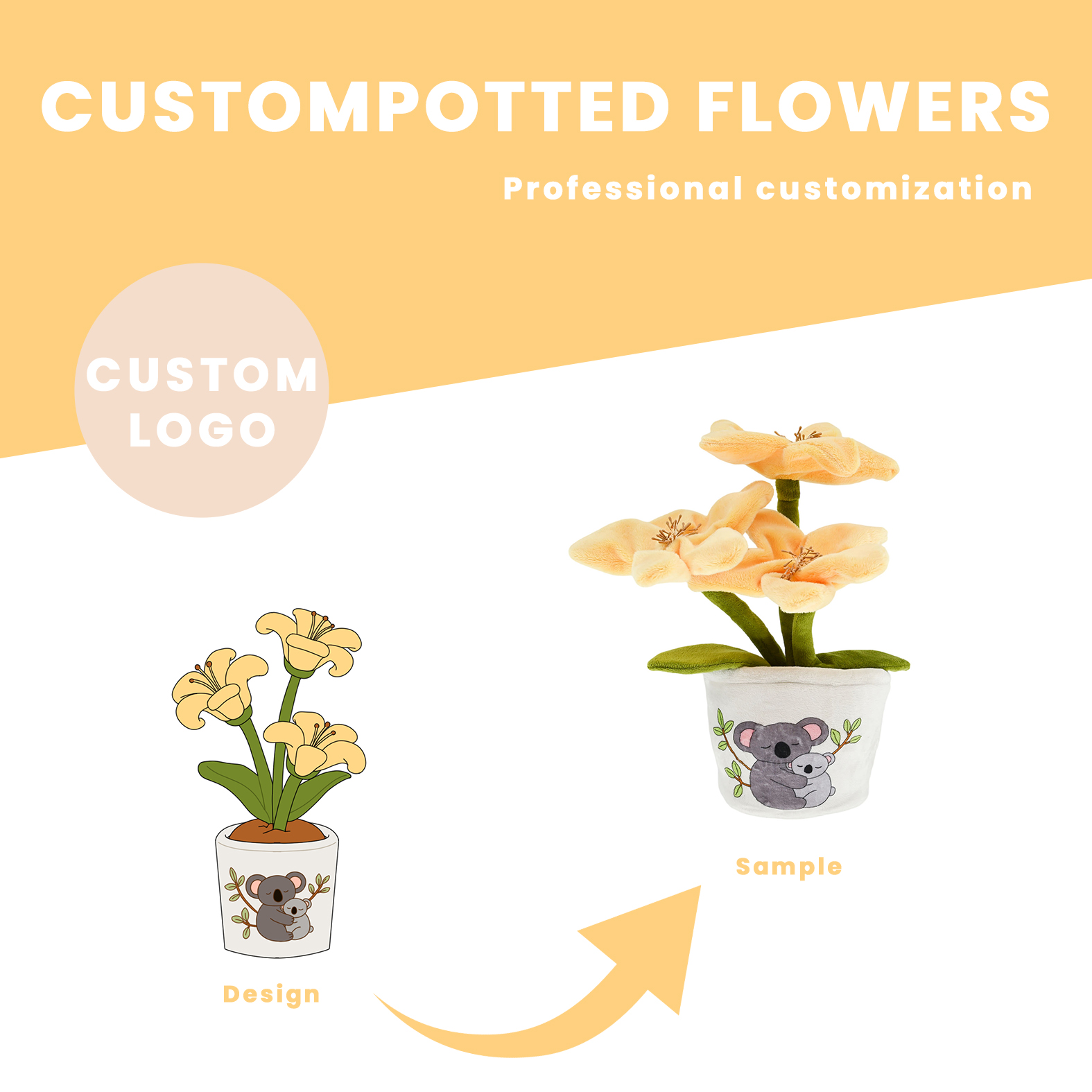 Gaopengtoys Facebook ad: Custom Plush Potted Flowers