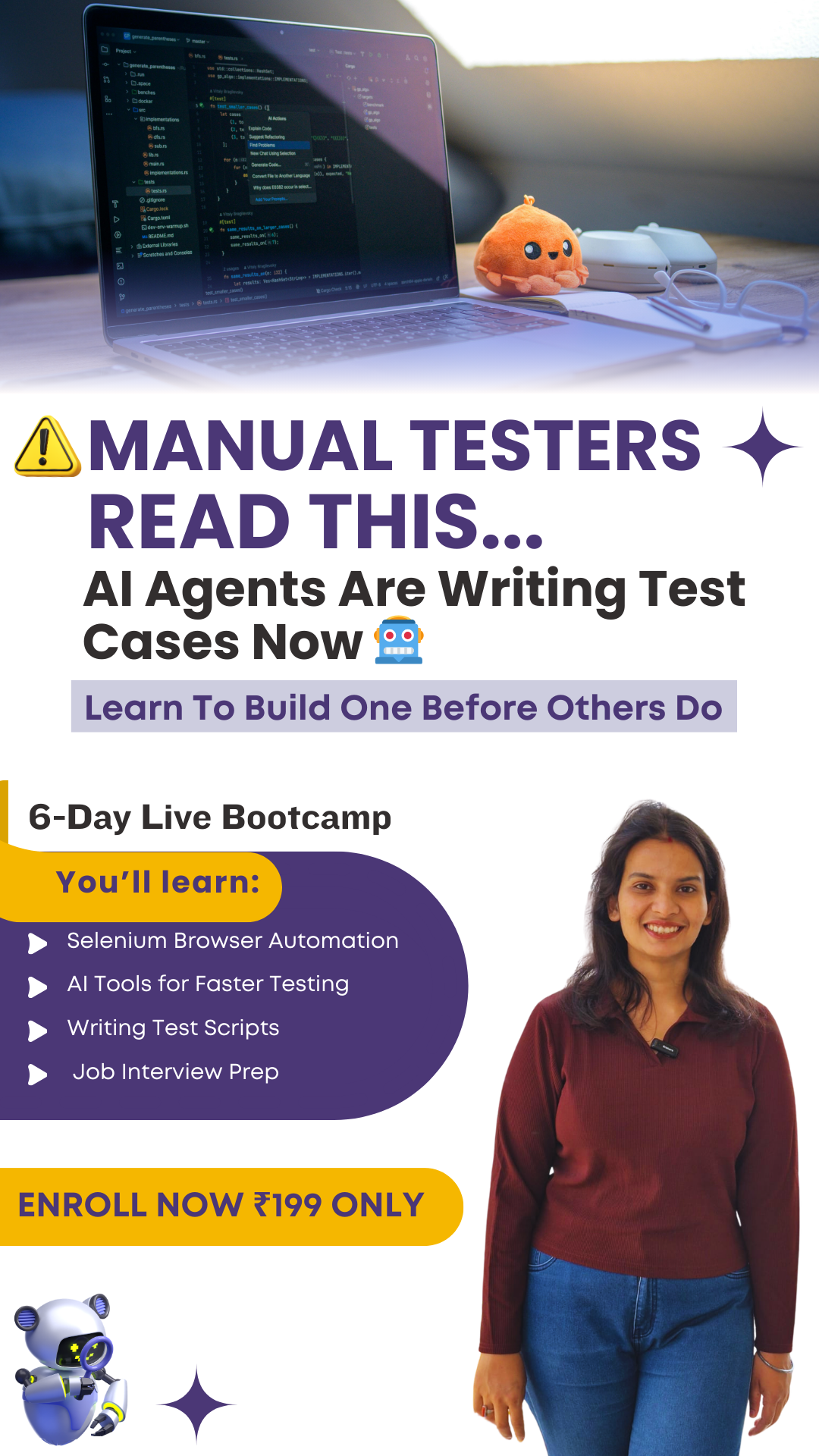 Akansha Academy Facebook ad: Learn To Build AI-Agent in 6 Days