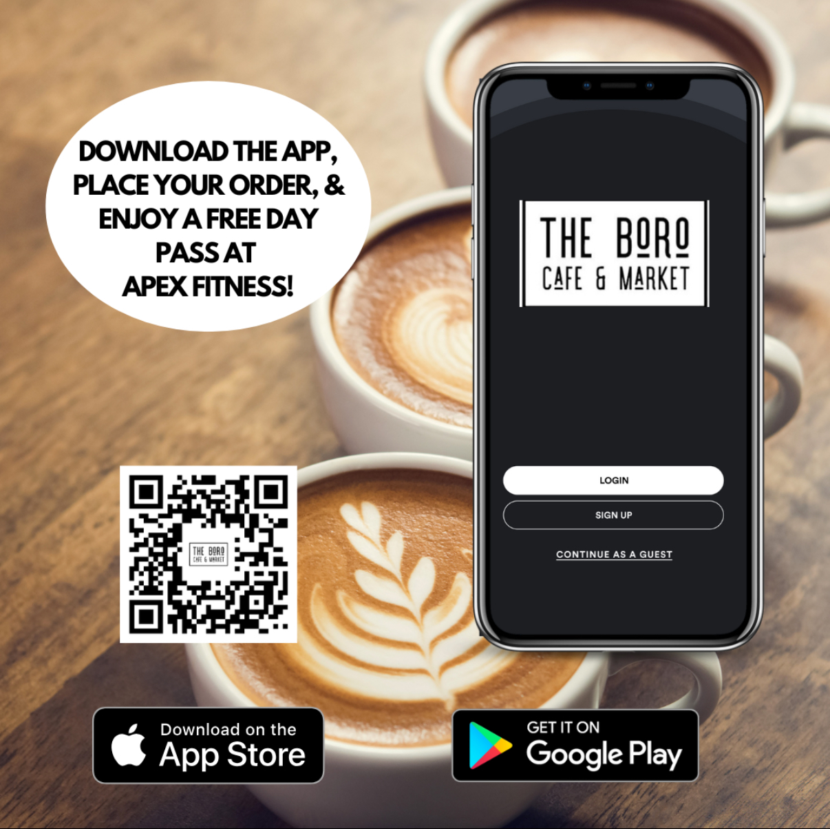 The Boro Cafe & Market Facebook ad: Ordering at your favorite coffee shop just got…