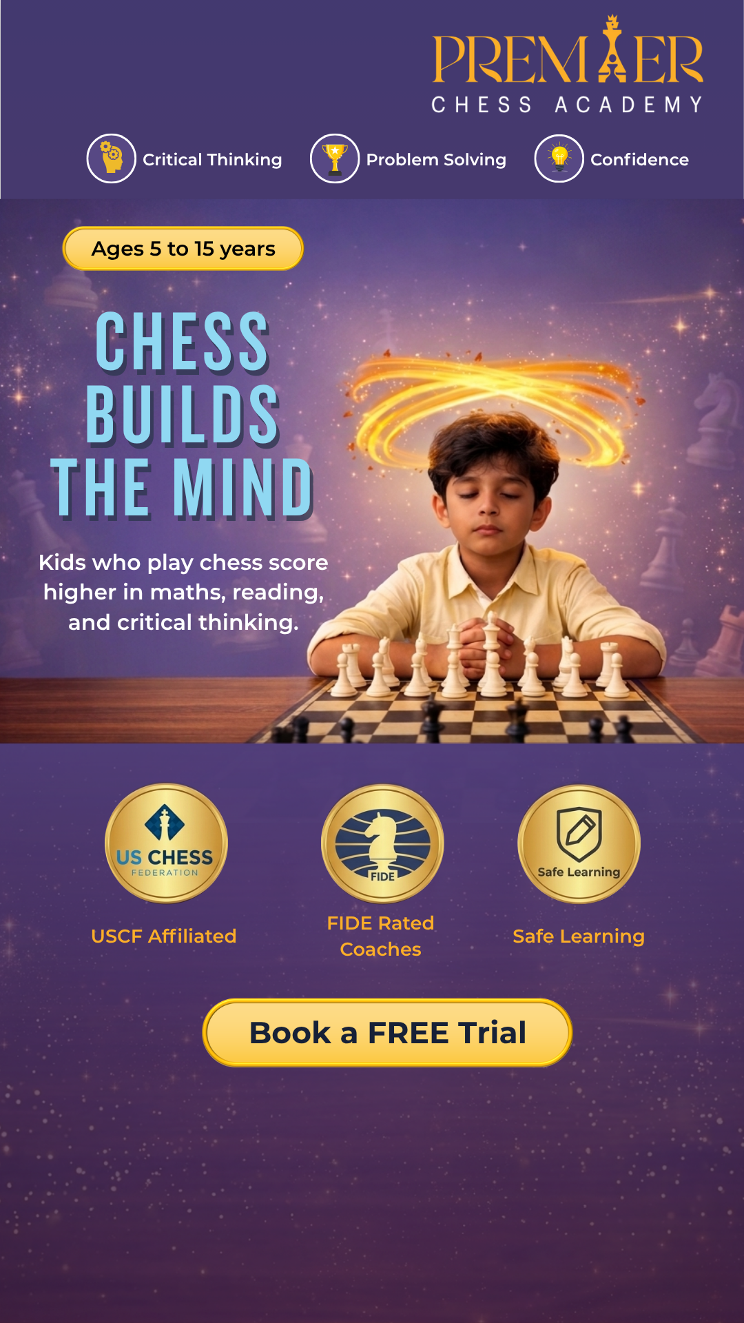 Premier Chess Academy Facebook ad