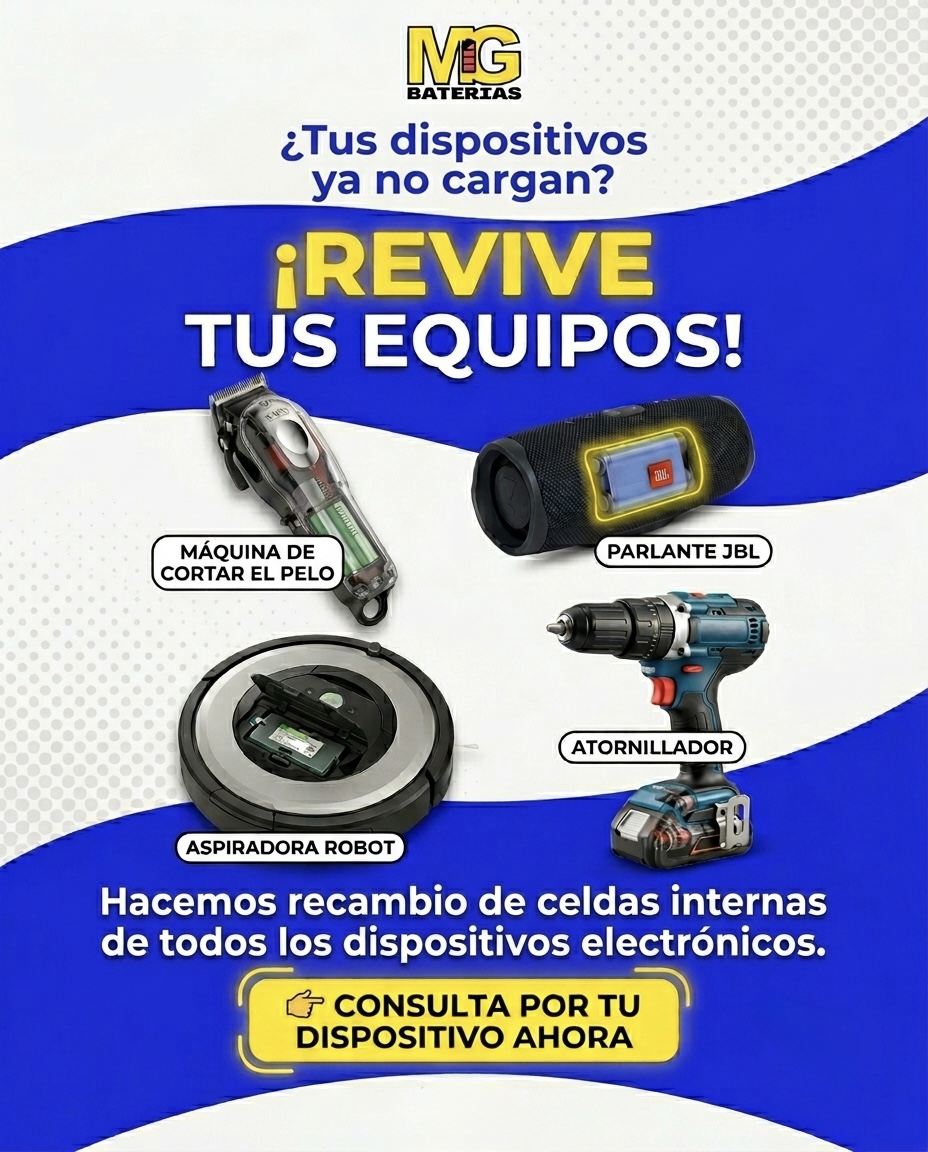 MG Baterias Facebook ad: ¿Pensabas que era hora de cambiar tu dispositivo?
