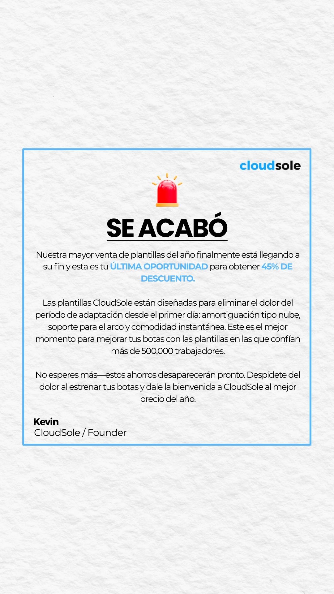 CloudSole Facebook ad