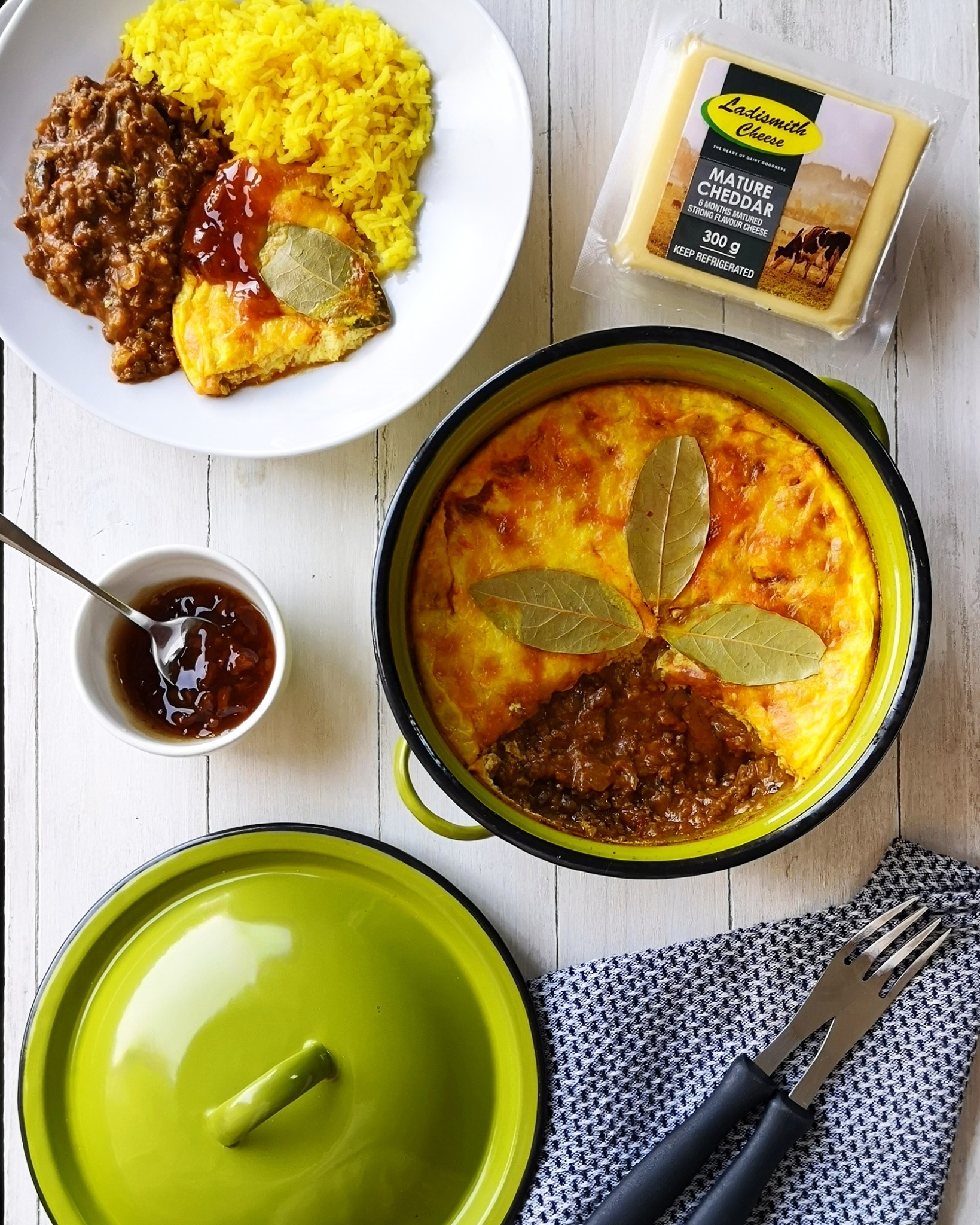 Ladismith Cheese Facebook ad: Recipe: Cheesy Bobotie