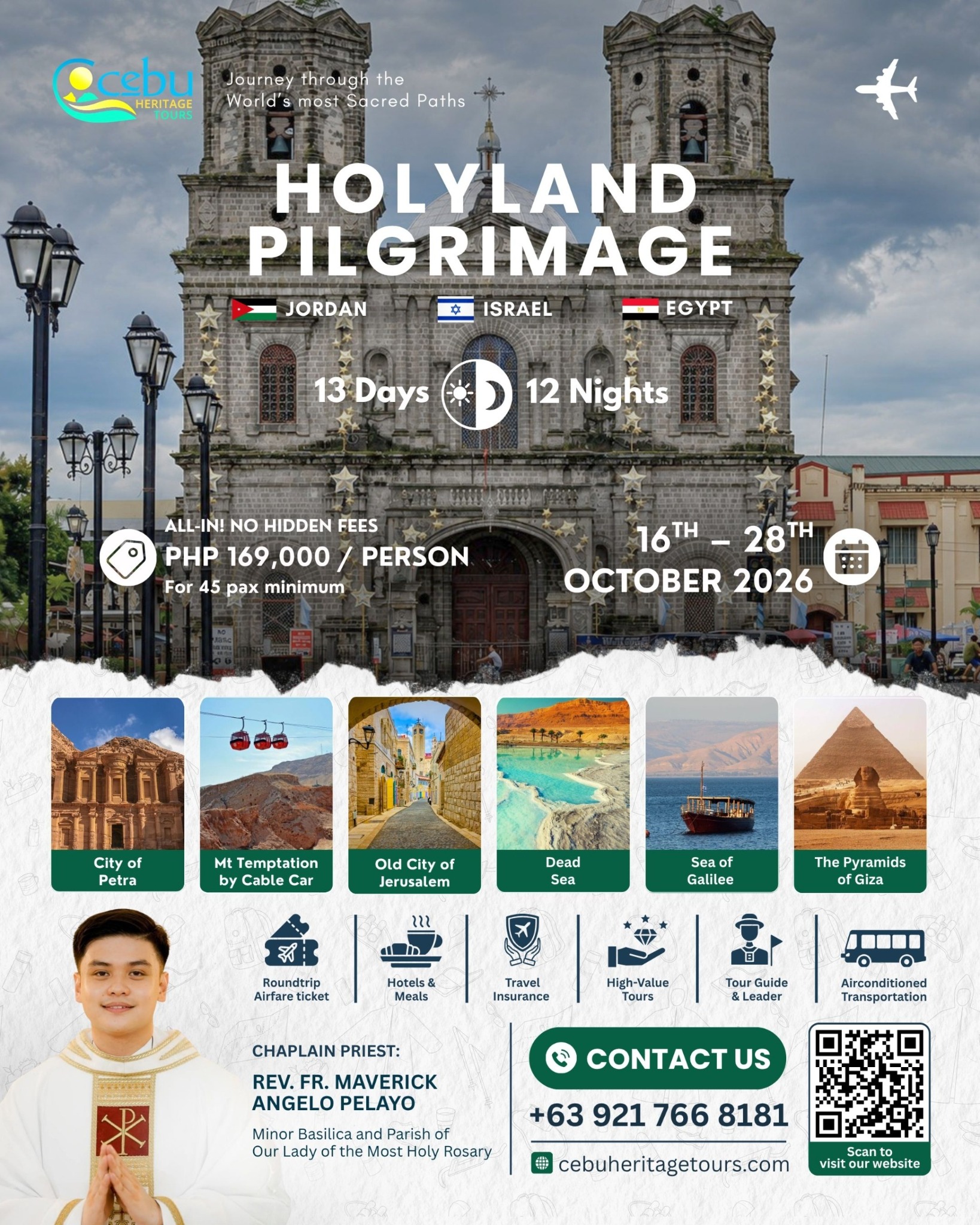 Cebu Heritage Tours Facebook ad: Holyland Pilgrimage, October 2026 | Book Now!