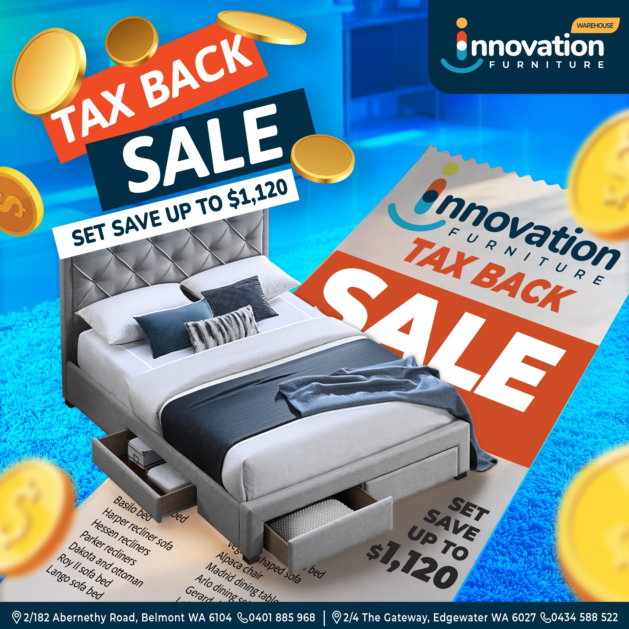 Innovation Furniture Warehouse Facebook ad
