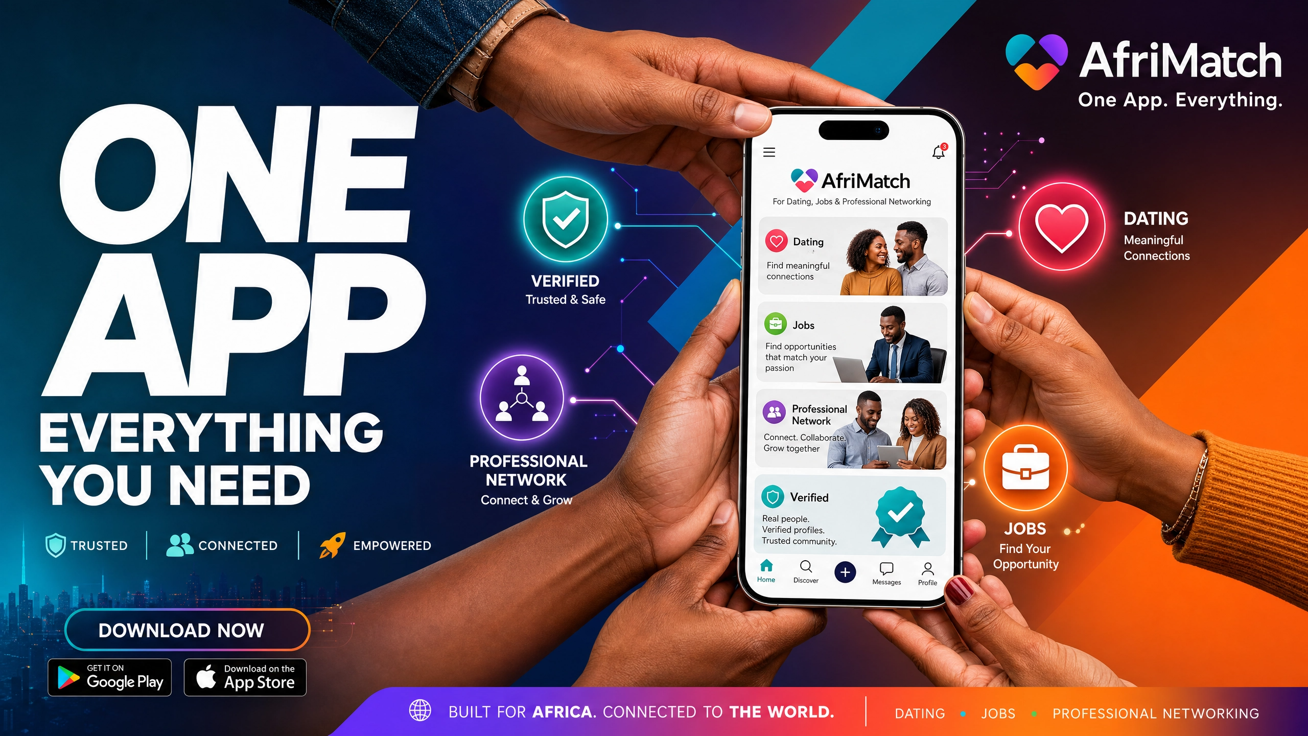 AfriMatch - Dating & Networking Facebook ad: AfriMatch is the world's first dual-purpose African dating…
