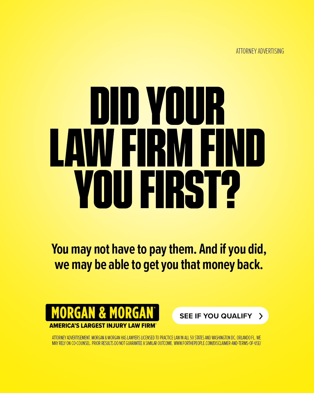 Morgan & Morgan Facebook ad