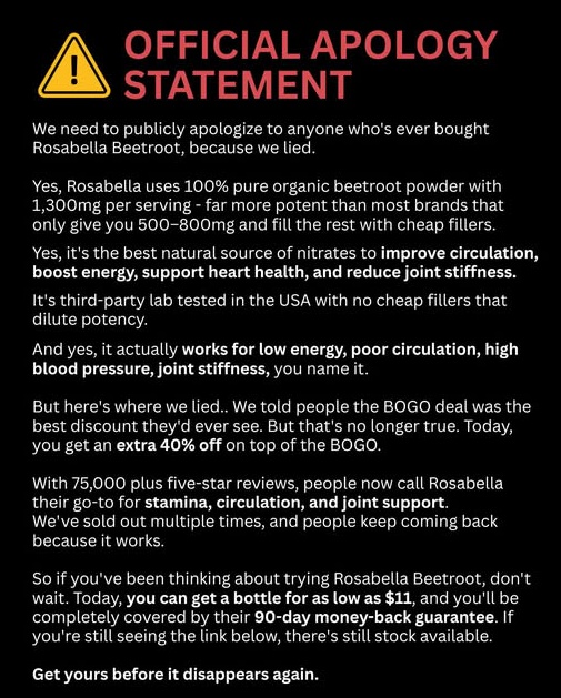 Rosabella Beetroot Facebook ad