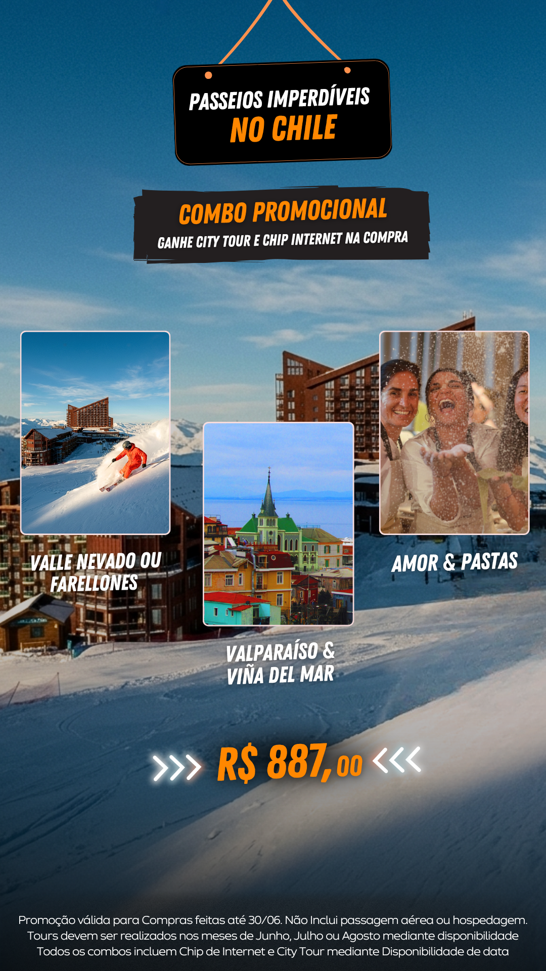 Morandé Turismo Facebook ad: Os melhores passeios no Chile com o menor preço