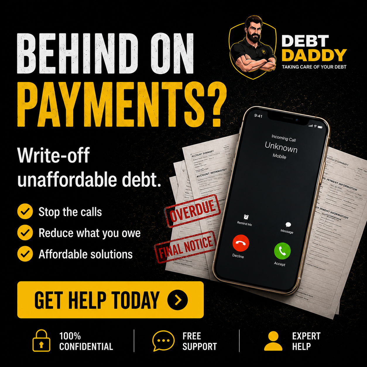 Debt Daddy Facebook ad