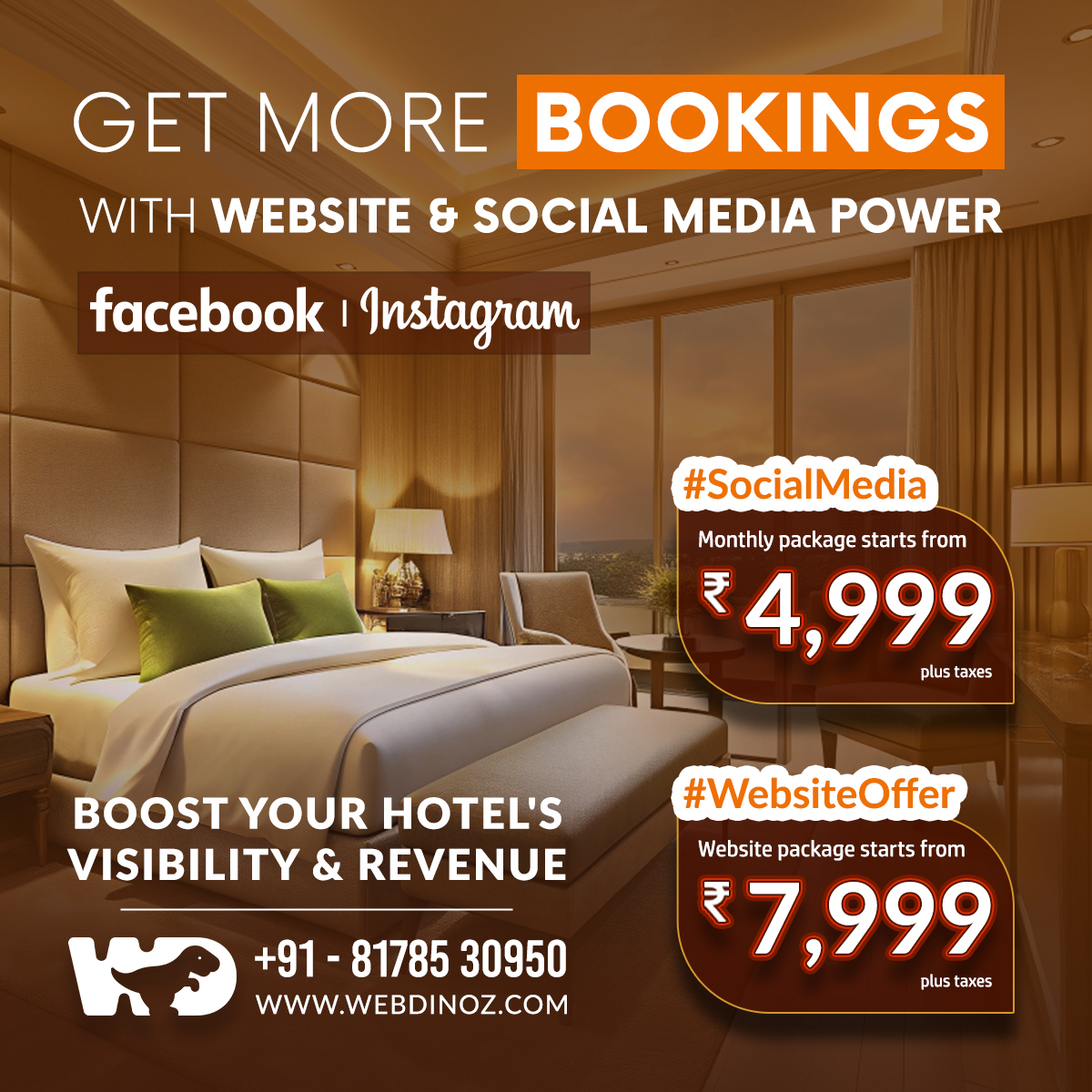 WebDinoz Facebook ad: Plans starting at just ₹4,999/month