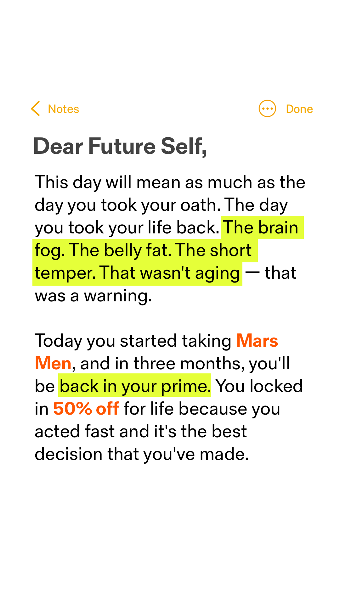 Mars Men Facebook ad