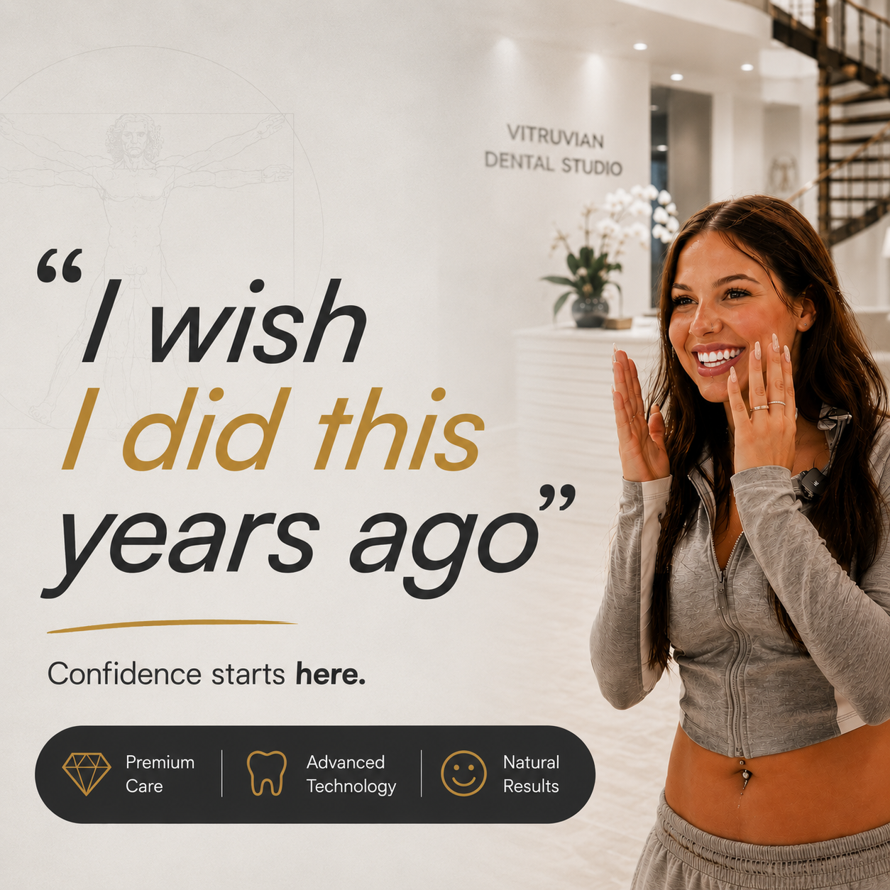 Vitruvian Cosmetic Dentistry and Implant Studio Facebook ad