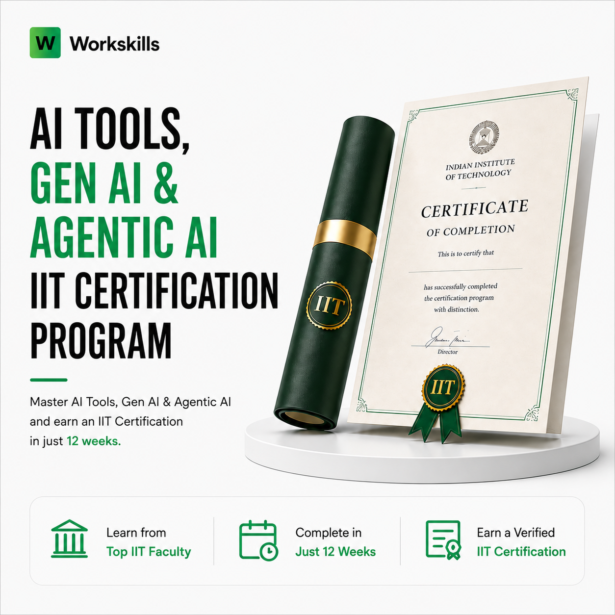 Workskills.in Facebook ad: Learn AI Tools, Generative AI, Agentic AI, n8n…
