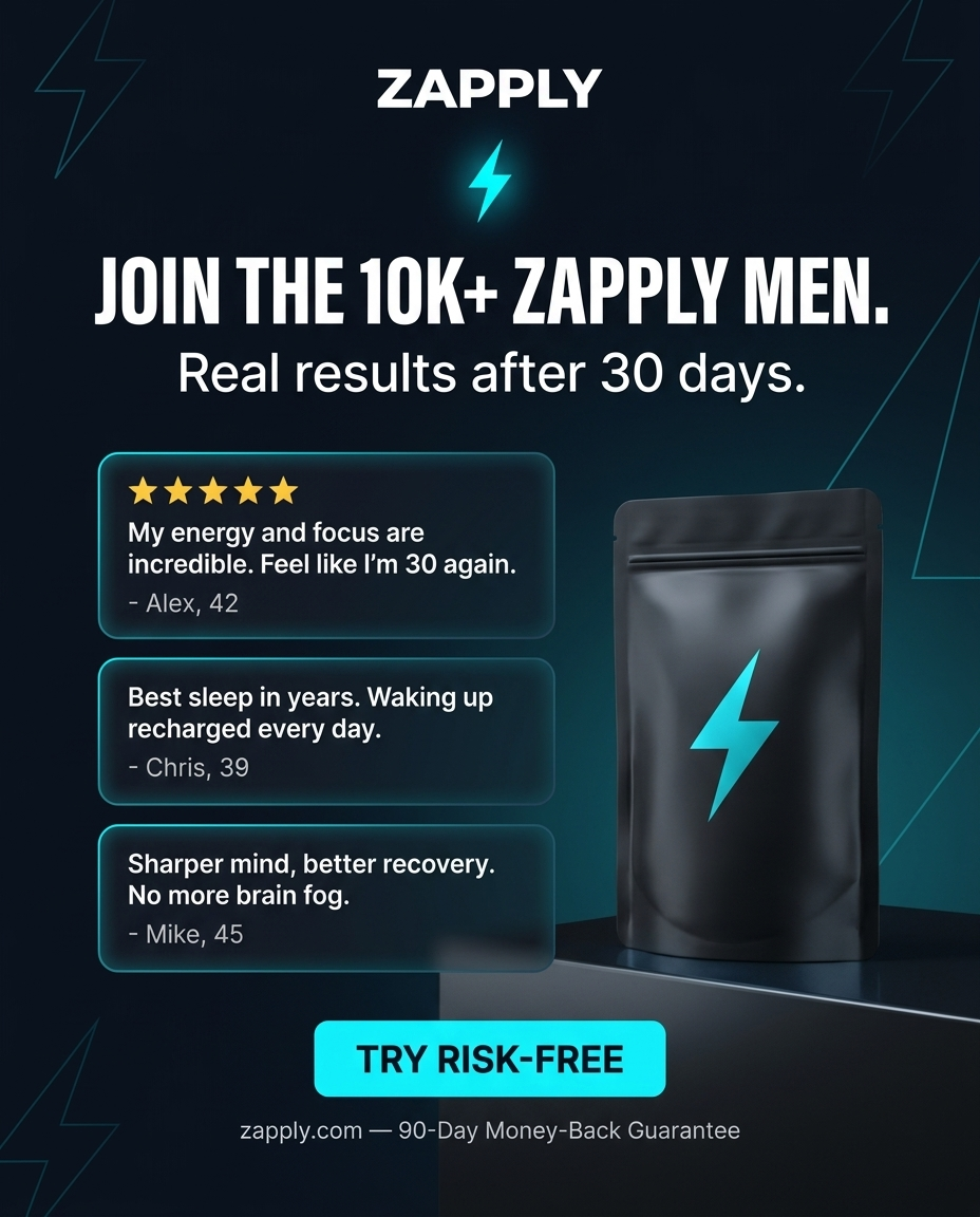 Zapply Europe Facebook ad: How 100,000+ men got their energy back