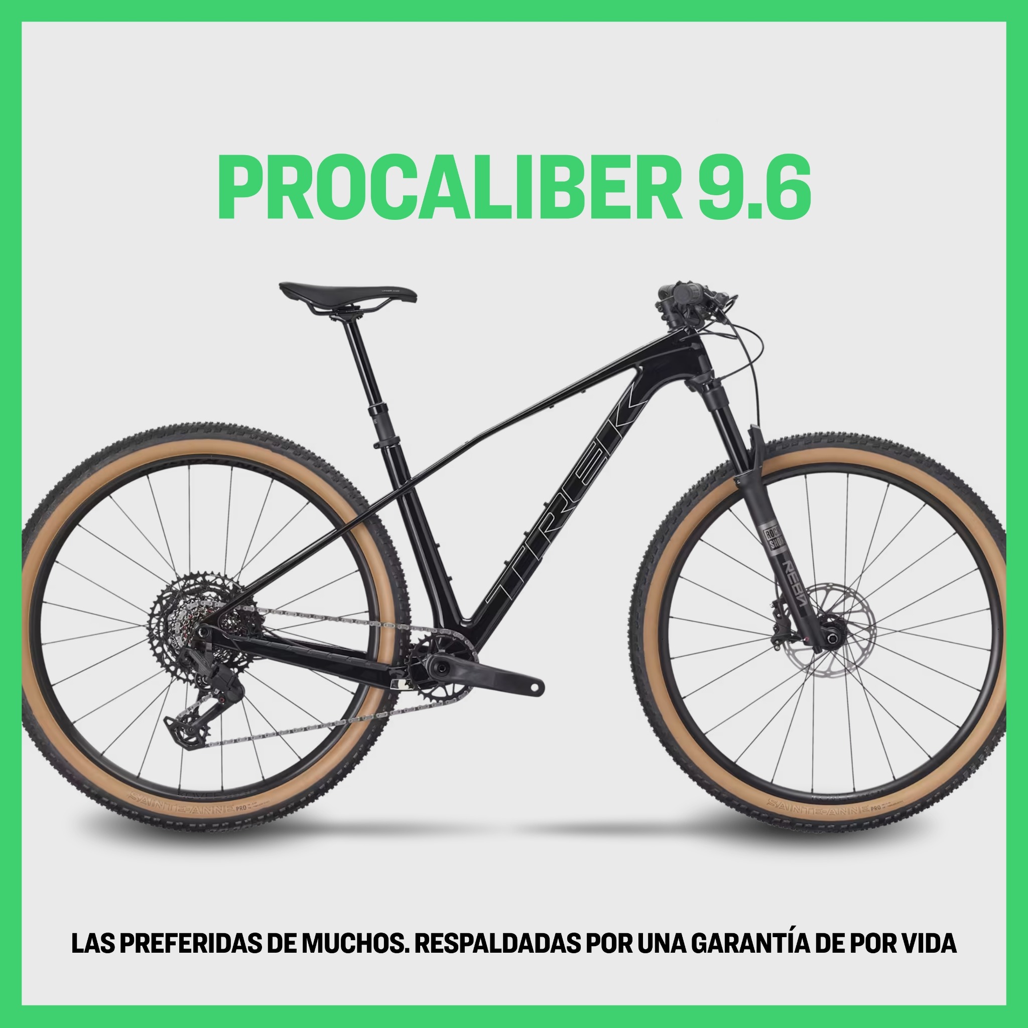 Trek Bicycle Facebook ad: Más rápida. Más capaz. Más Procaliber.