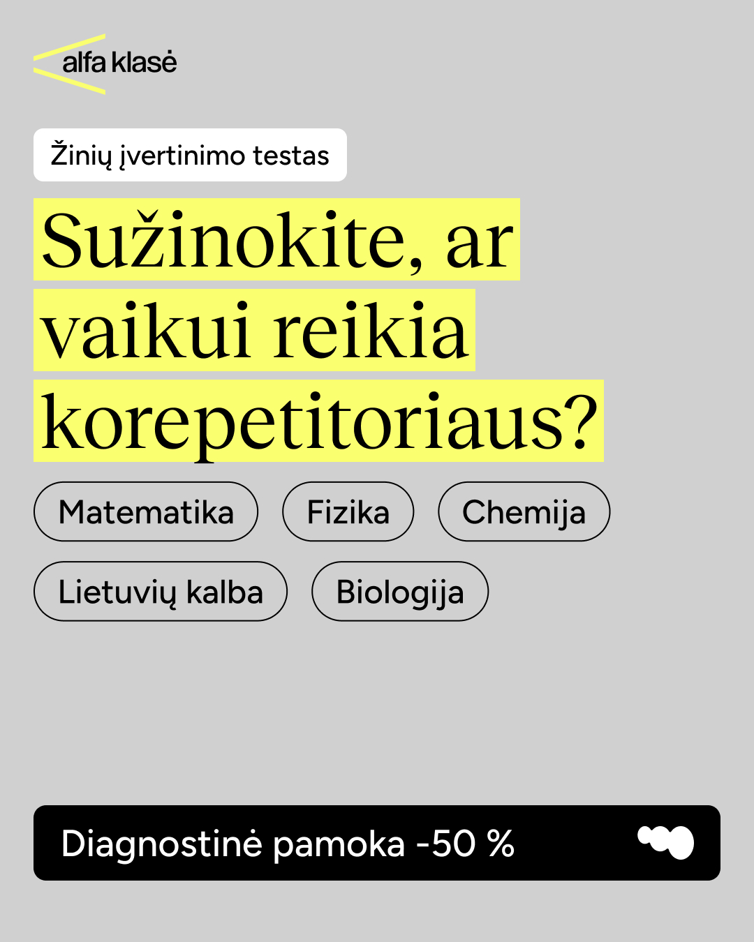 Alfa Klasė Facebook ad