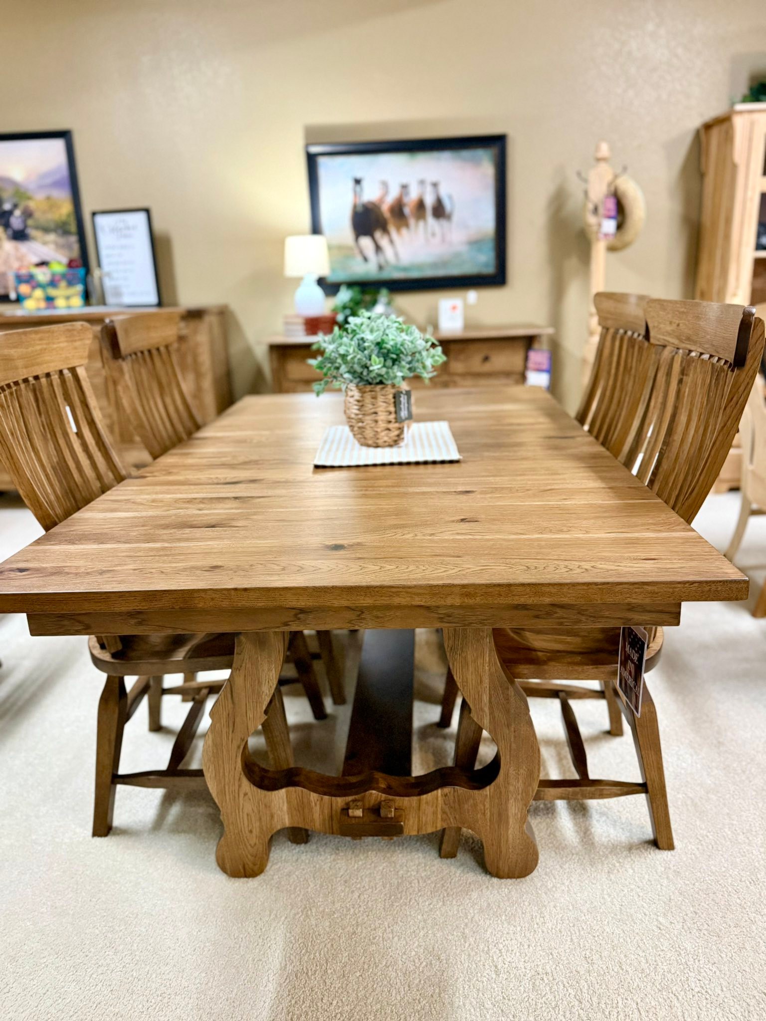 Oak Creek Furniture & Pantry Facebook ad: Made with care, meant for home.