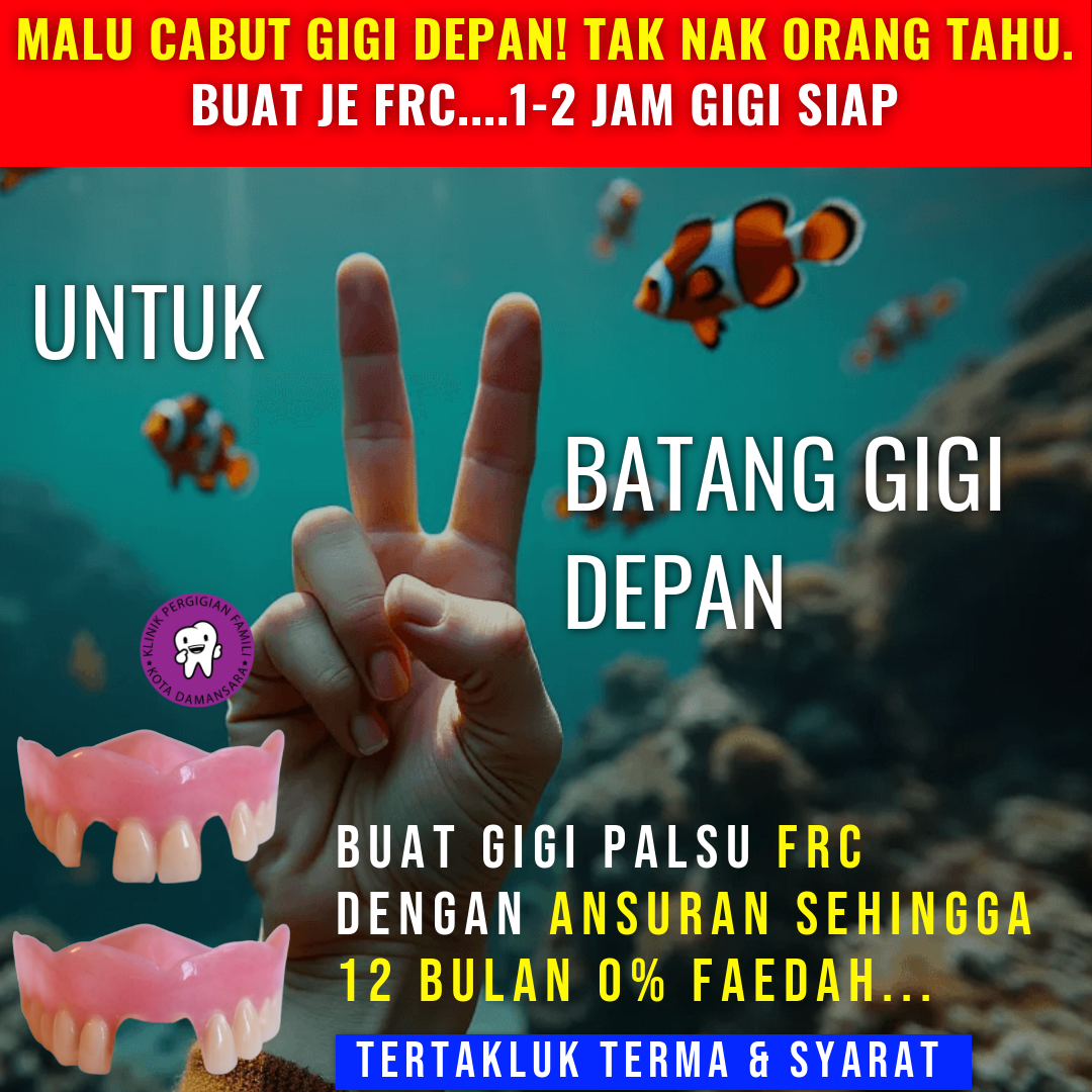 Klinik Gigi Famili Kota Damansara Facebook ad: Buat Rawatan FRC, Boleh Bayar Bulan
