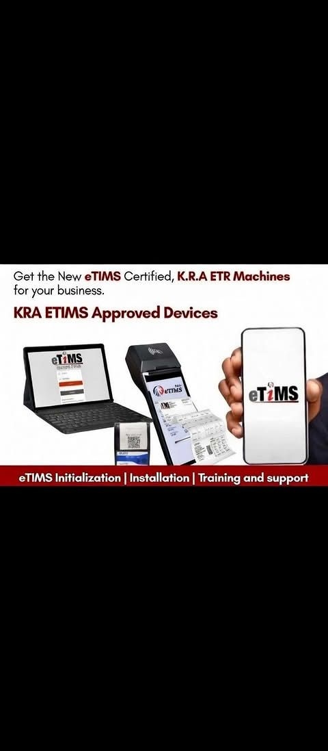 MidasTech Solutions Facebook ad: KRA Etims Approved Etr devices Available.