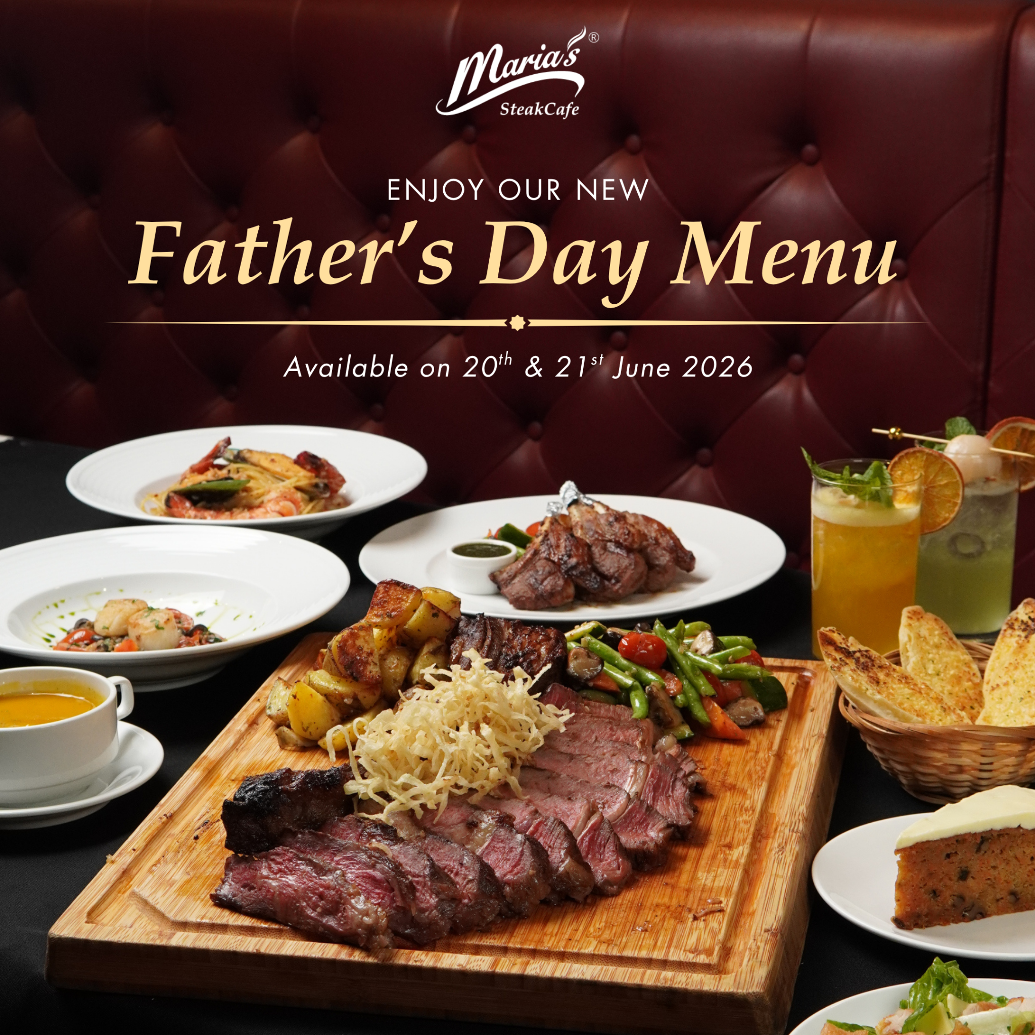 Maria's Steakcafe Facebook ad: We invite you to celebrate Fatherโs Day withโฆ