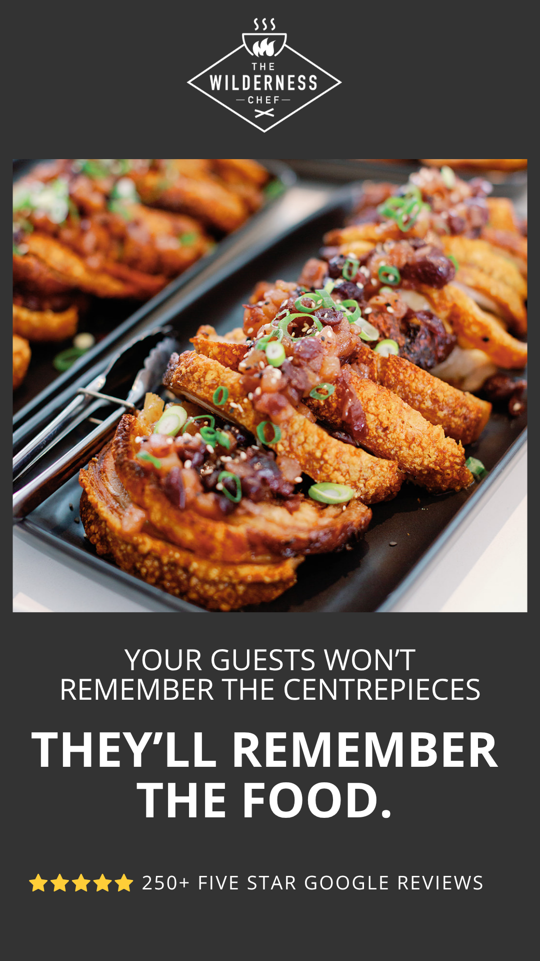 The Wilderness Chef Facebook ad: Restaurant Quality Food Your Guests Will Talk About