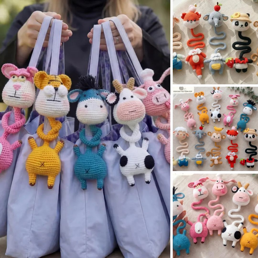 Fanttastticrochet Facebook ad: 10 in 1 Long Neck Animal Bag Charm Crochet Pattern