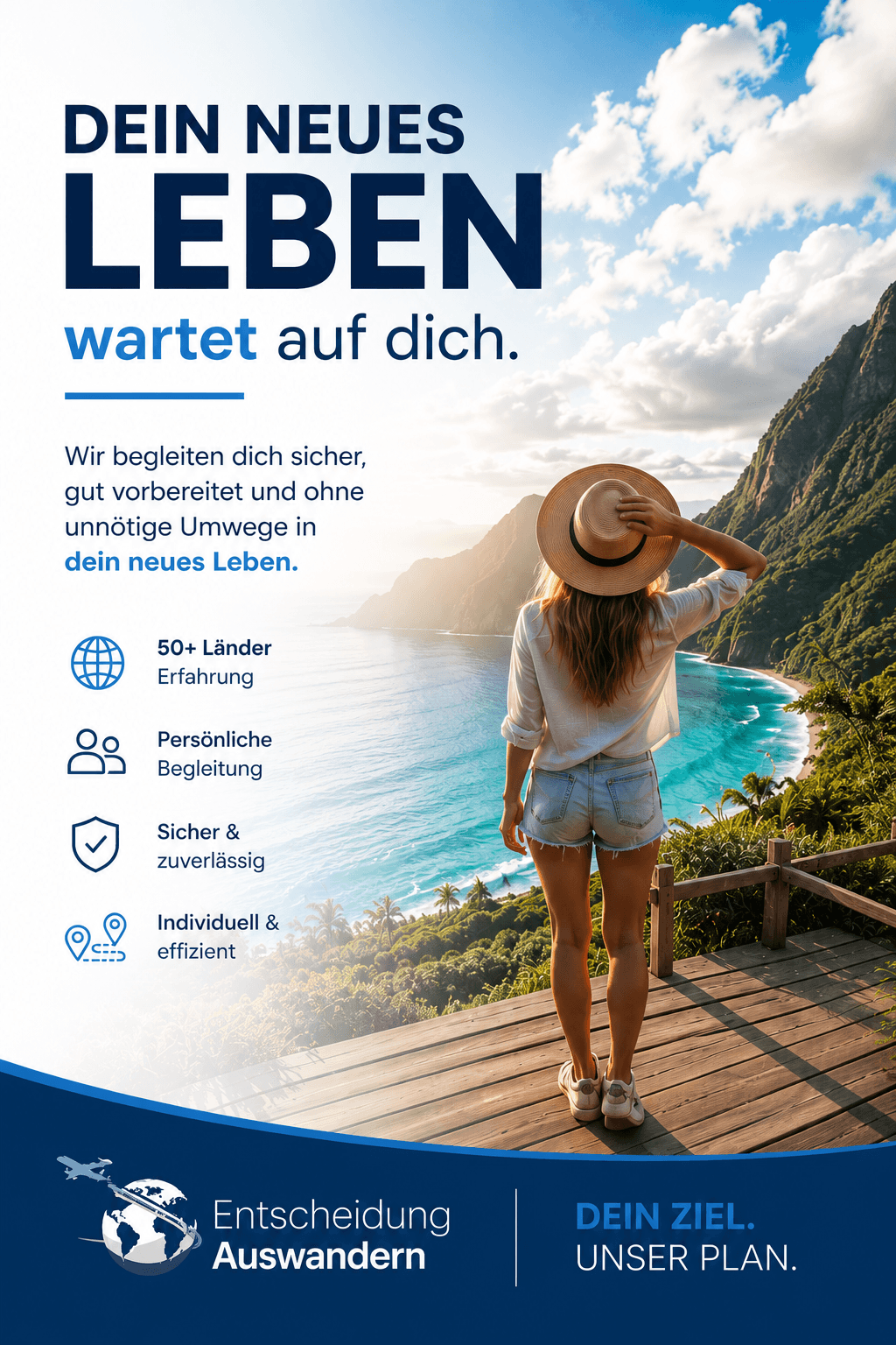 Entscheidung Auswandern Facebook ad: Deine Auswanderung. Sicher geplant.
