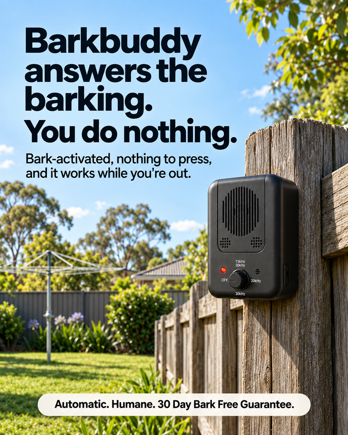 Canine Corner Australia Facebook ad: Stay in bed when the 4am barking starts