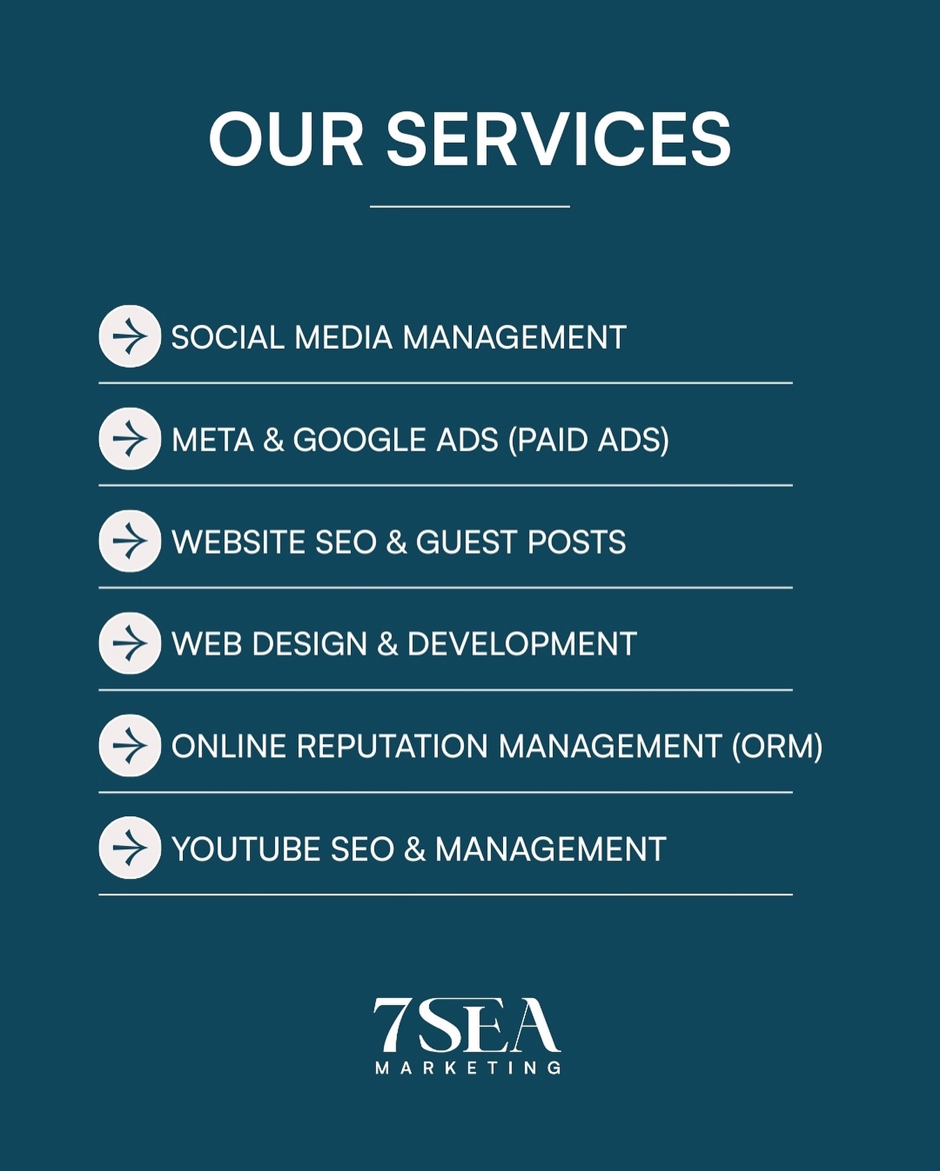 7SEA Marketing Facebook ad: We deliver solutions that grow brands.