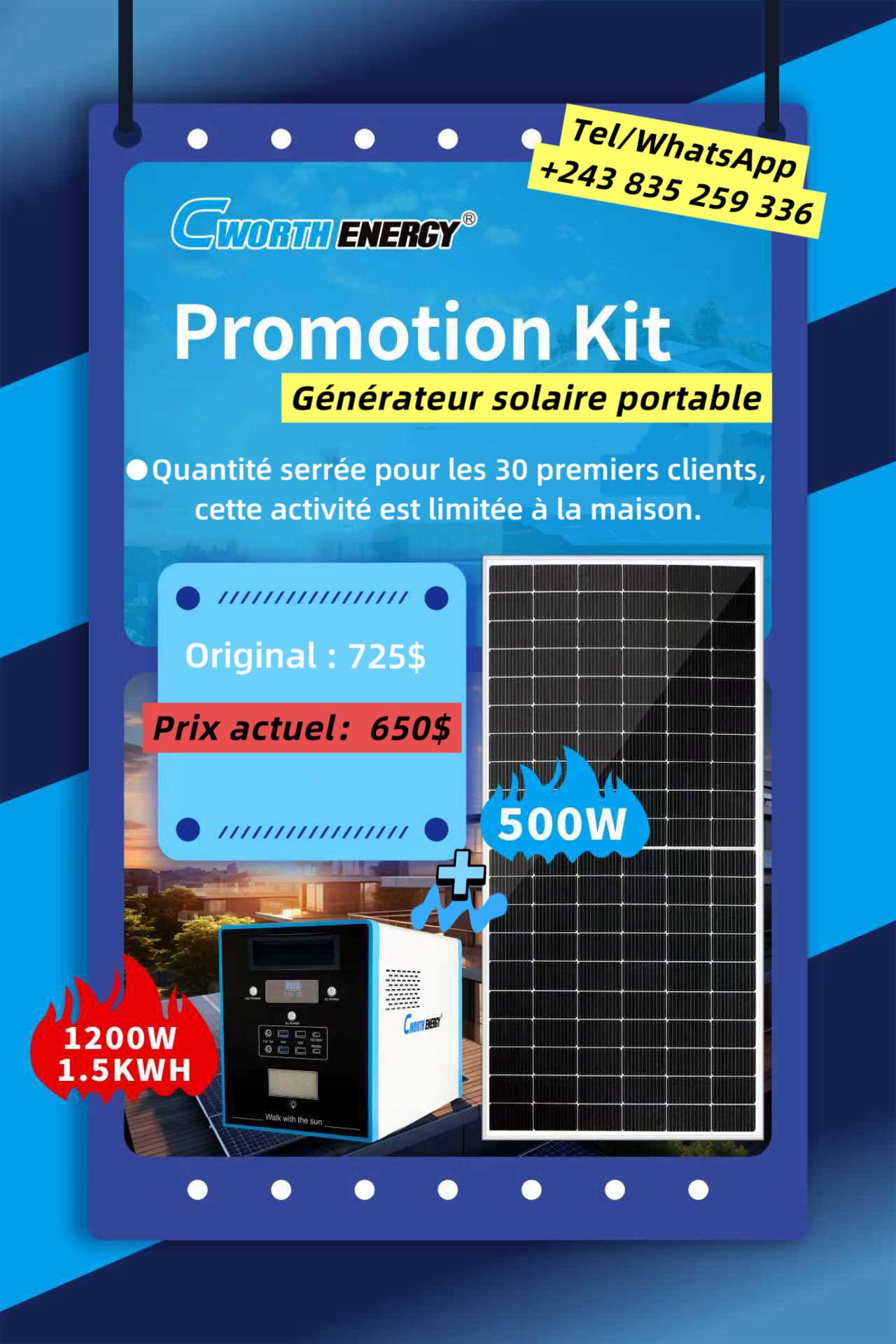 Cworth Energy -RDC-Congo Facebook ad: Générateur solaire portable kit