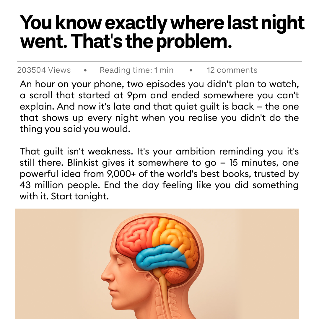 Blinkist Facebook ad