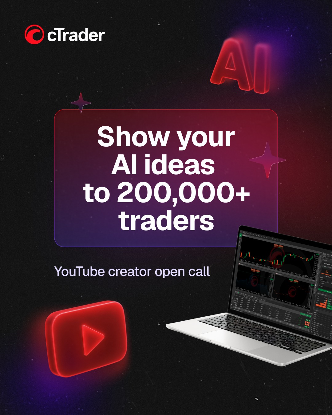 cTrader Facebook ad: Want to put your AI trading ideas in…