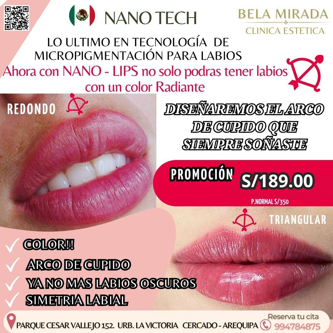 Bela Mirada - Clínica Estética Arequipa Facebook ad: ATENCION AREQUIPEÑAS PROMOCIÓN RELAMPAGO NANO LIPS- LA…