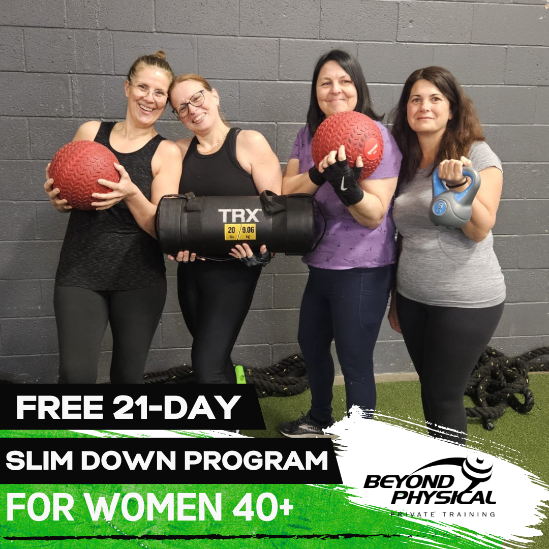 Beyond Physical Training Facebook ad: Join our FREE Slim Down Program for Women 40+! Limited…