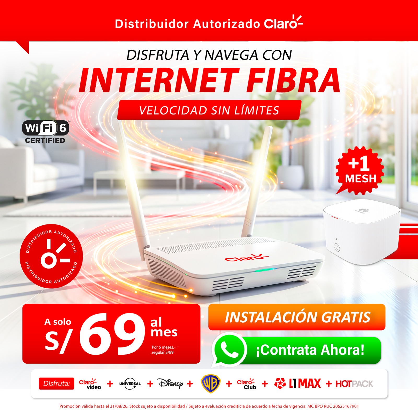 Fibra Hogar Internet Facebook ad: ¡CONÉCTATE SIN LÍMITES!