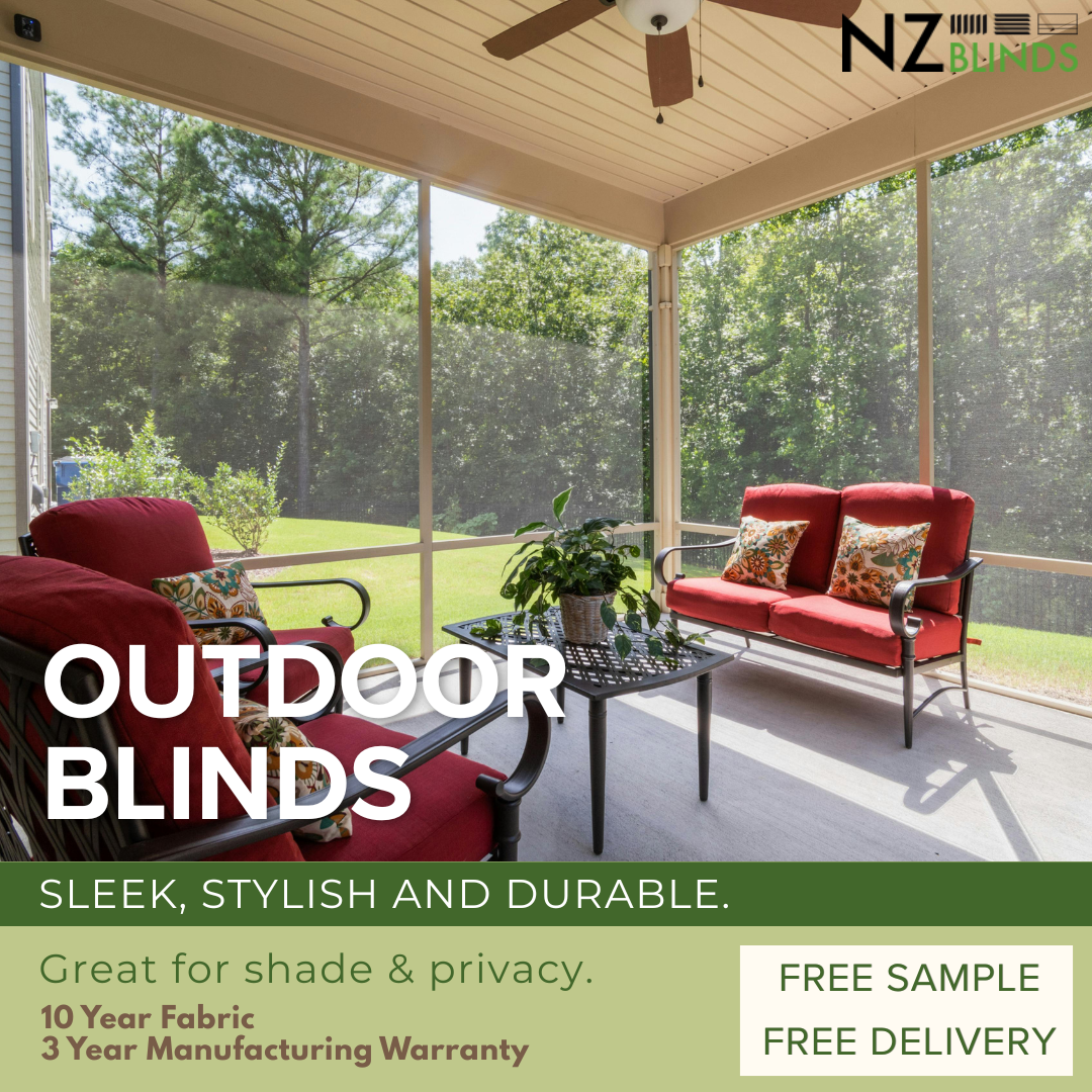 NZ Blinds Facebook ad: Stylish Outdoor Shade Blinds