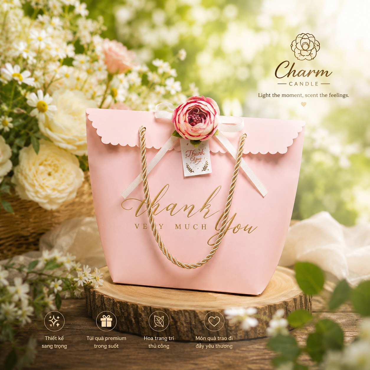Charm Candle - Thế Giới Nến Thơm Facebook ad: **Set quà thơm xinh chỉ từ 119K**
