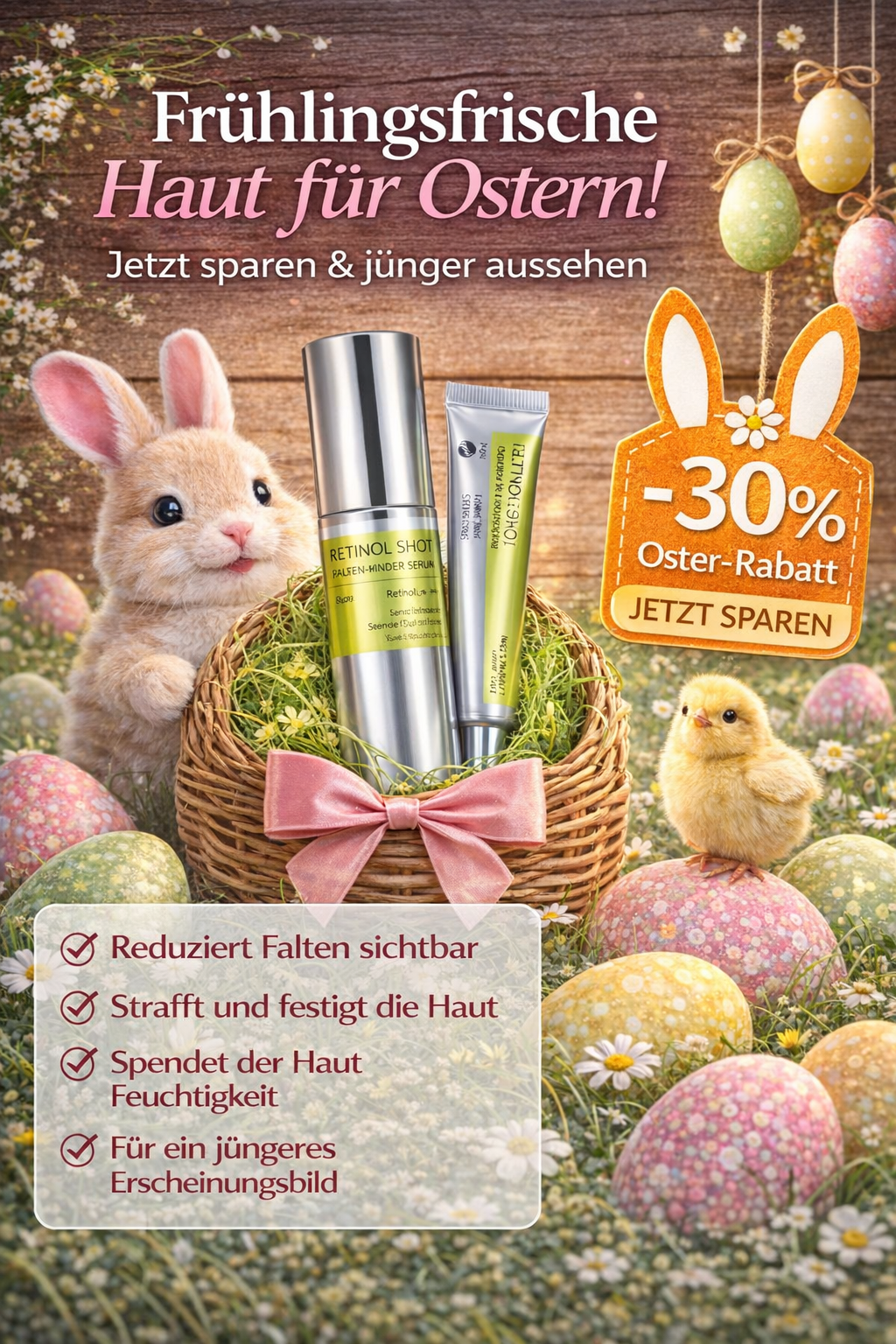 OriaelBeauty Facebook ad: Anti-Aging Straffung-Set (Serum + Booster)