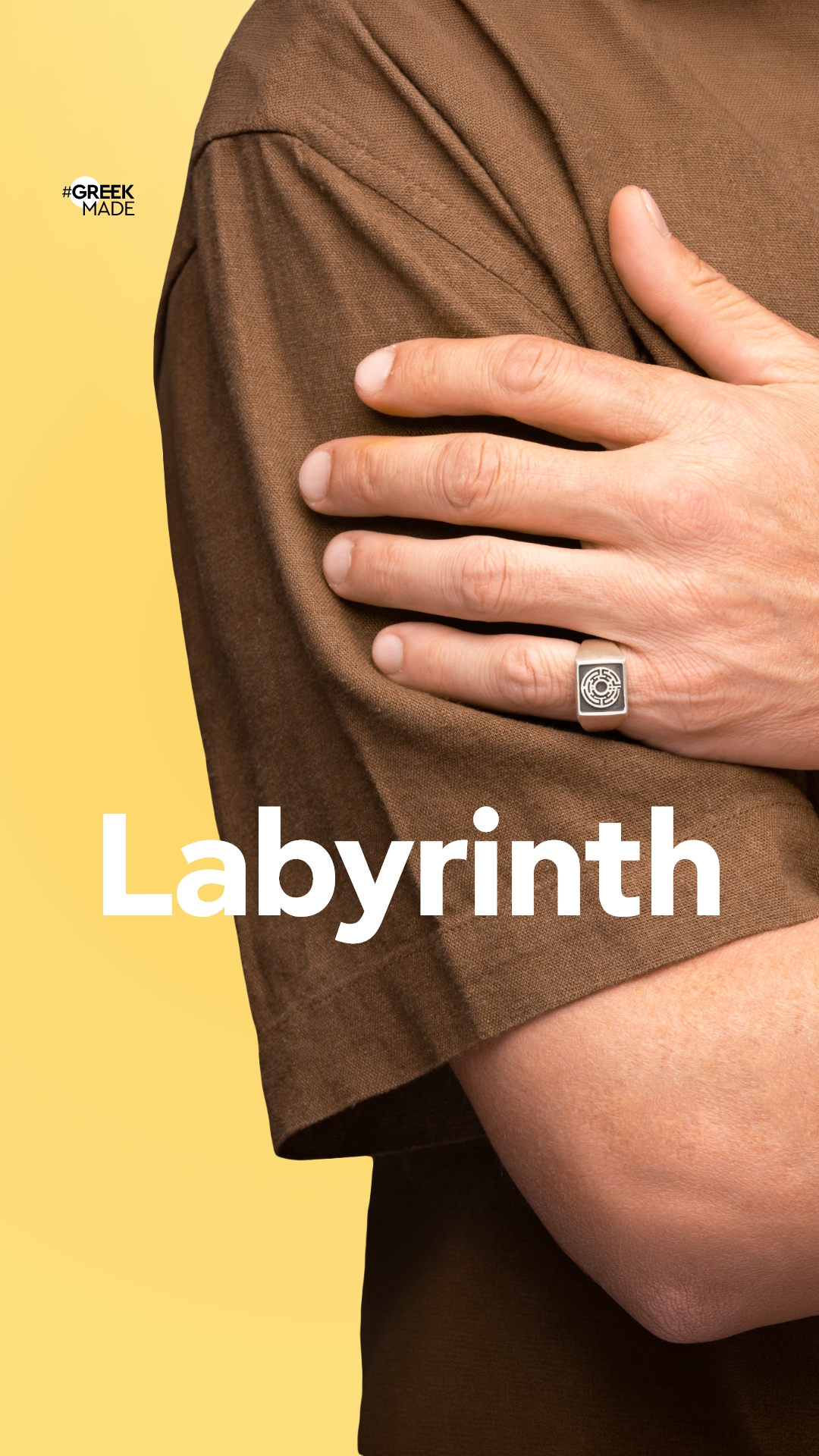 Αrtpoint Papasotiriou Boutique Store Facebook ad: Labyrinth of Knossos Men's Chevalier Ring in Oxidized…