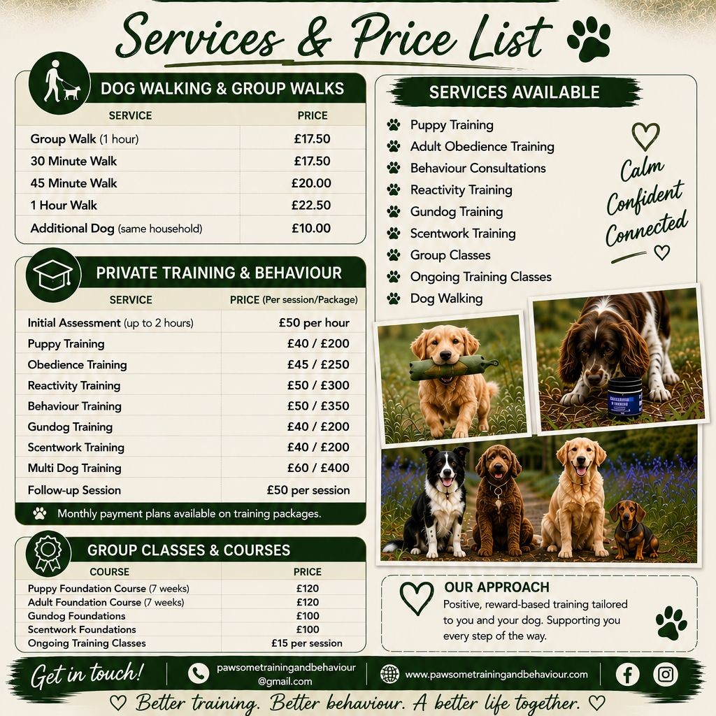 Pawsome Training and Behaviour Facebook ad: Chat on Messenger