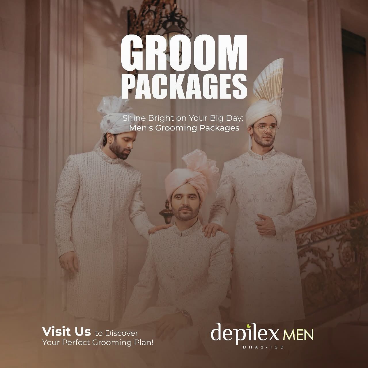 Depilex Men Facebook ad: Step into your big day looking your absolute…