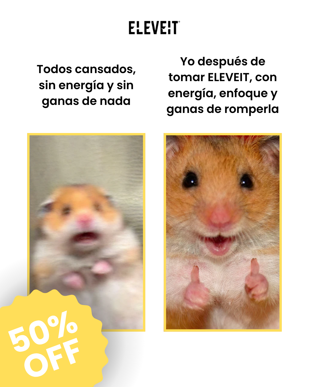 Eleveit MX Facebook ad: Energía masculina hecha gomita