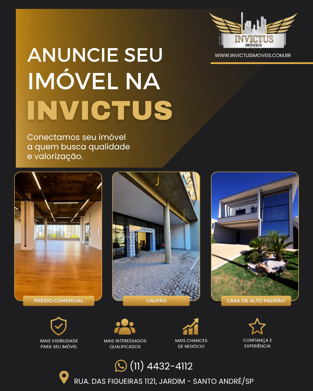 Invictus Imoveis Facebook ad: Quer vender ou alugar seu imóvel? Fale com a Invictus…
