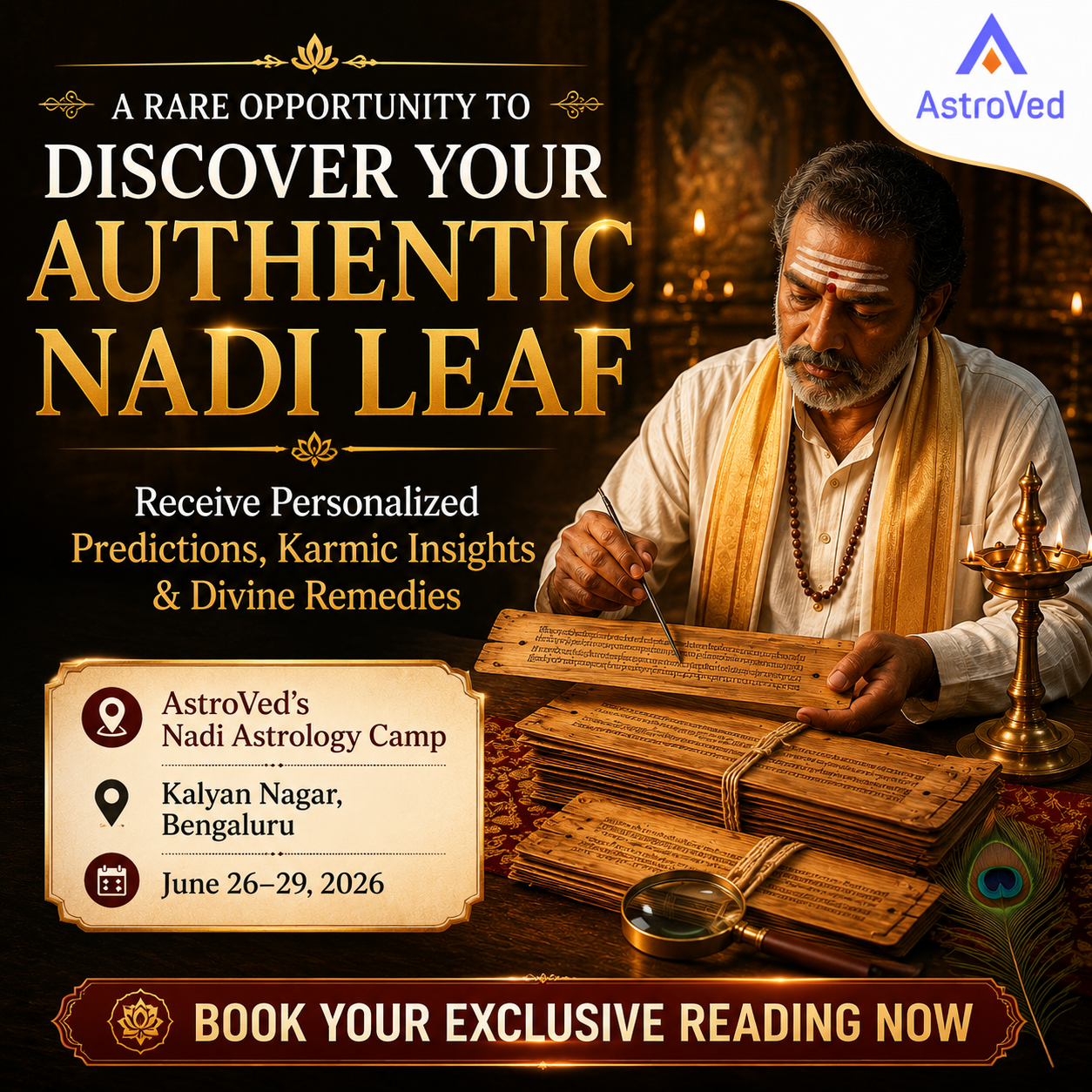 AstroVed Facebook ad: Find Your Nadi Leaf in Bengaluru