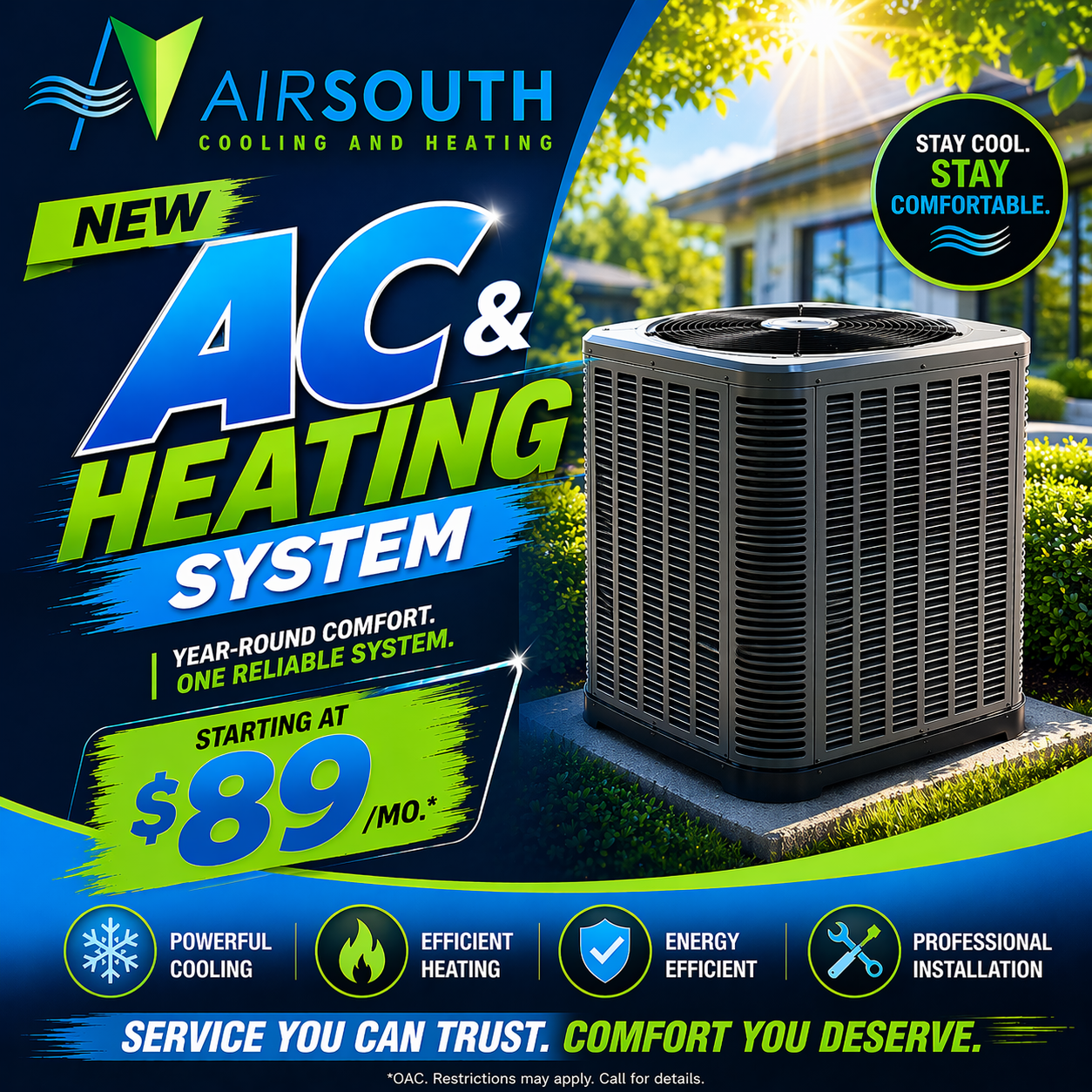 AirSouth Cooling, Heating, Plumbing and Electrical Facebook ad