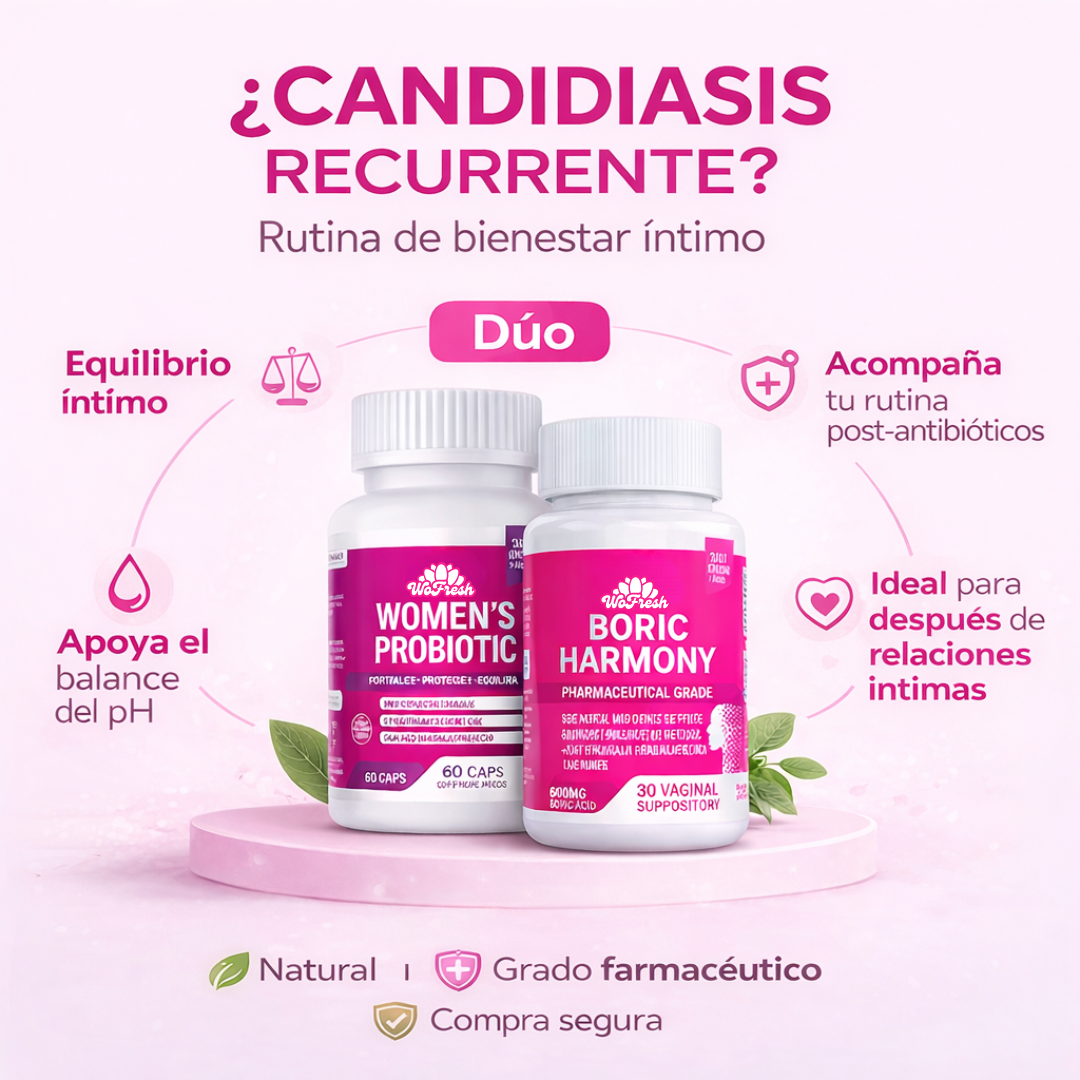 Suplevitaminas Facebook ad: Acción doble: equilibrio vaginal + intestinal