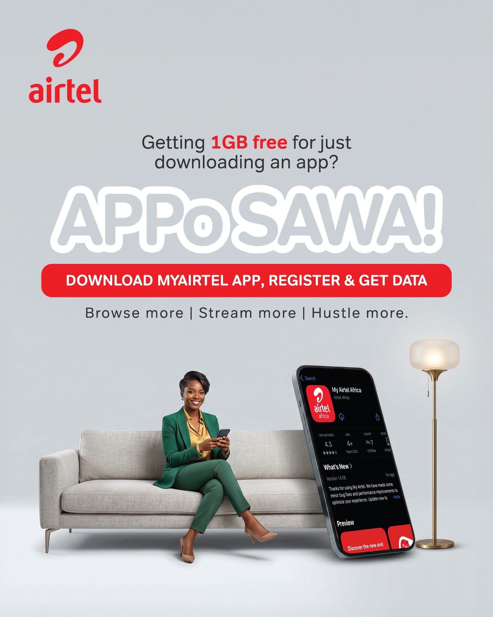 Airtel Kenya Facebook ad: Free 1GB on My Airtel App