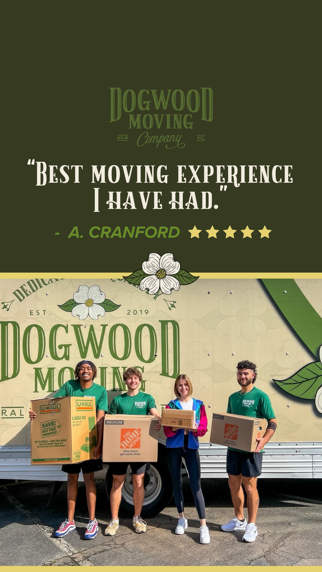 Dogwood Moving Co - Wilmington Facebook ad from Jan 1, 2026